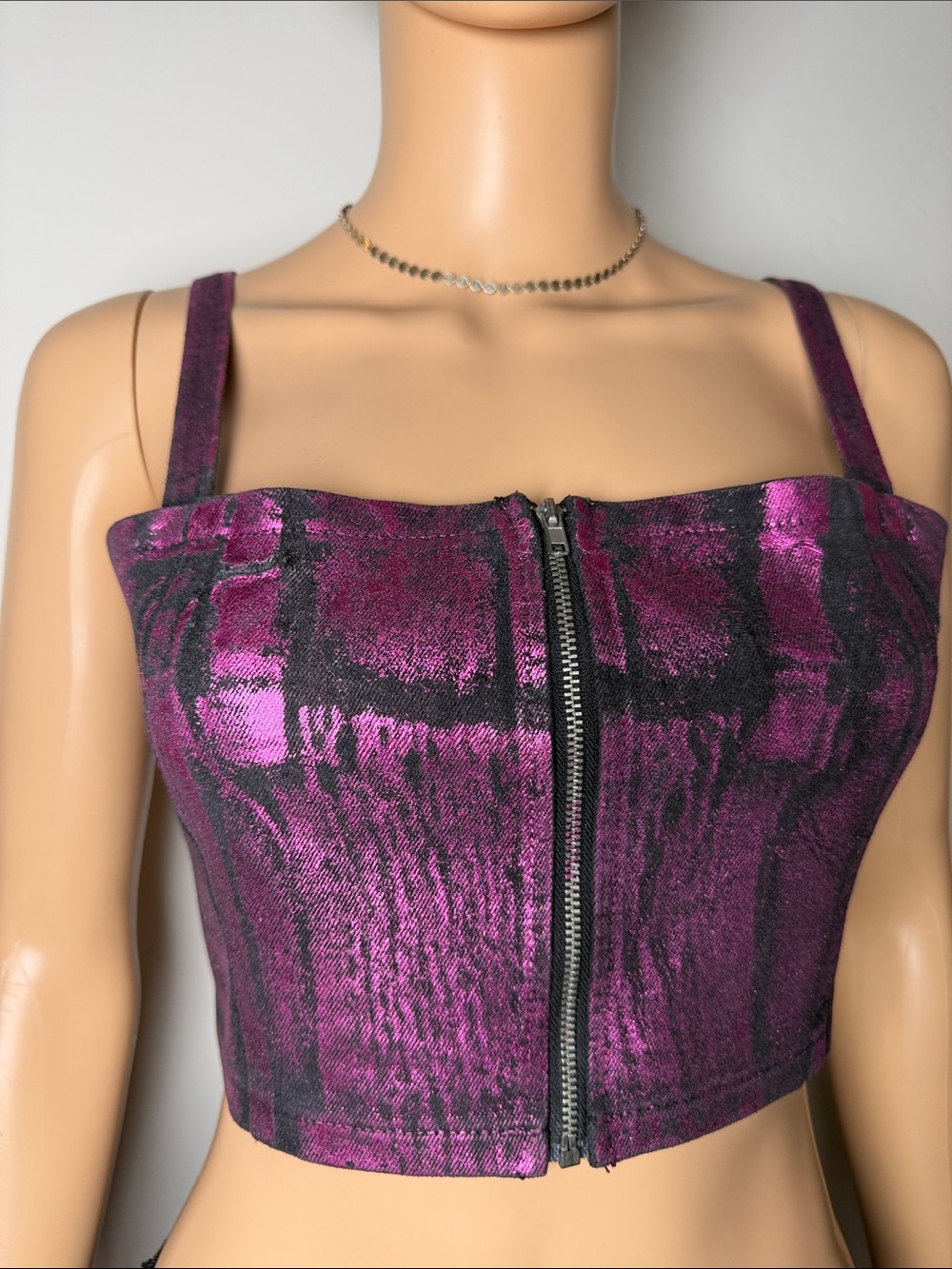 Forever 21 Shimmering Pink Straight Leg Pants Set Top Metallic Shine matching L - Picture 3 of 12